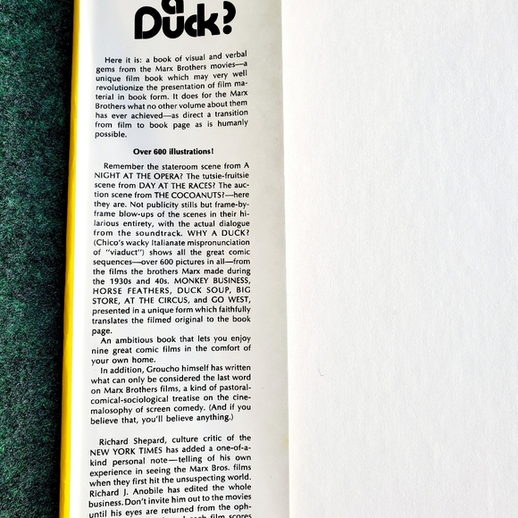 Why a Duck? about Marx Brothers Movies by Richard Anobile 1971 Hardcover Book - Picture 3 of 16